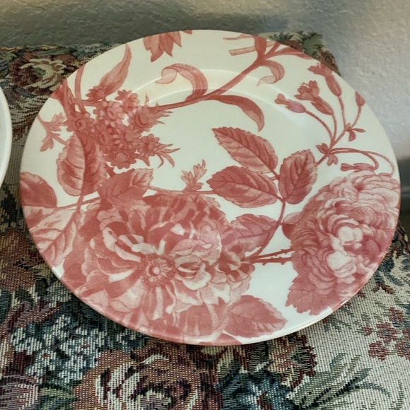 Royal Stafford Transferware Salad Bowl & Plate Set in Spring Floral Botanical - Picture 6 of 15